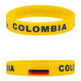 Evankin Country Flag Unisex Silicone Bracelet Rubber Sports Fashion Wristband(Colombia,one size)