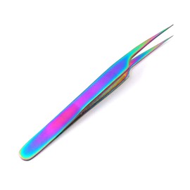 G.S STAINLESS STEEL JEWELER STYLE TWEEZERS #8 MULTI TITANIUM RAINBOW COLOR FINE POINT By G.S ONLINE STORE