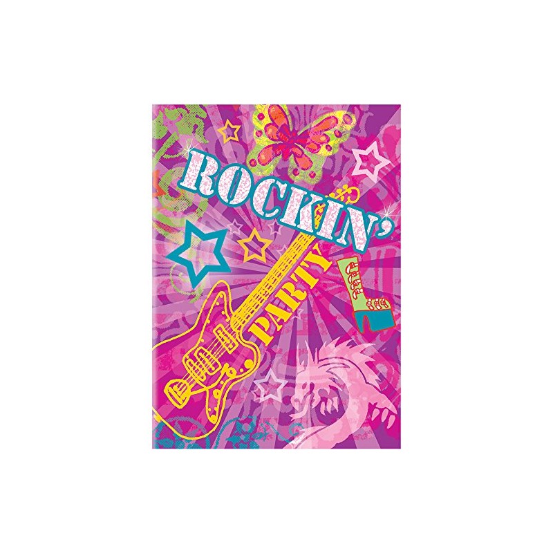 Rock On Girls Party Invitations, 8ct