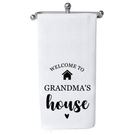 Grandma Gift Grandma Kitchen Towel Welcome to Grandma House Tea Towel Grandma Housewarming Gift (WELCOME to GRANDMA'S house CA)