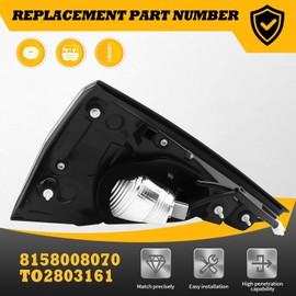 Jecoupoon Passenger Side Tail Light Compatible with 2021 2022 Sienna LE/XLE Right Halogen Rear Taillight Tail Lamp 8158008070 TO2803161