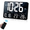 DFBL Digital Clock, Wall Mounted, Large LED Alarm Clock, Adjustable