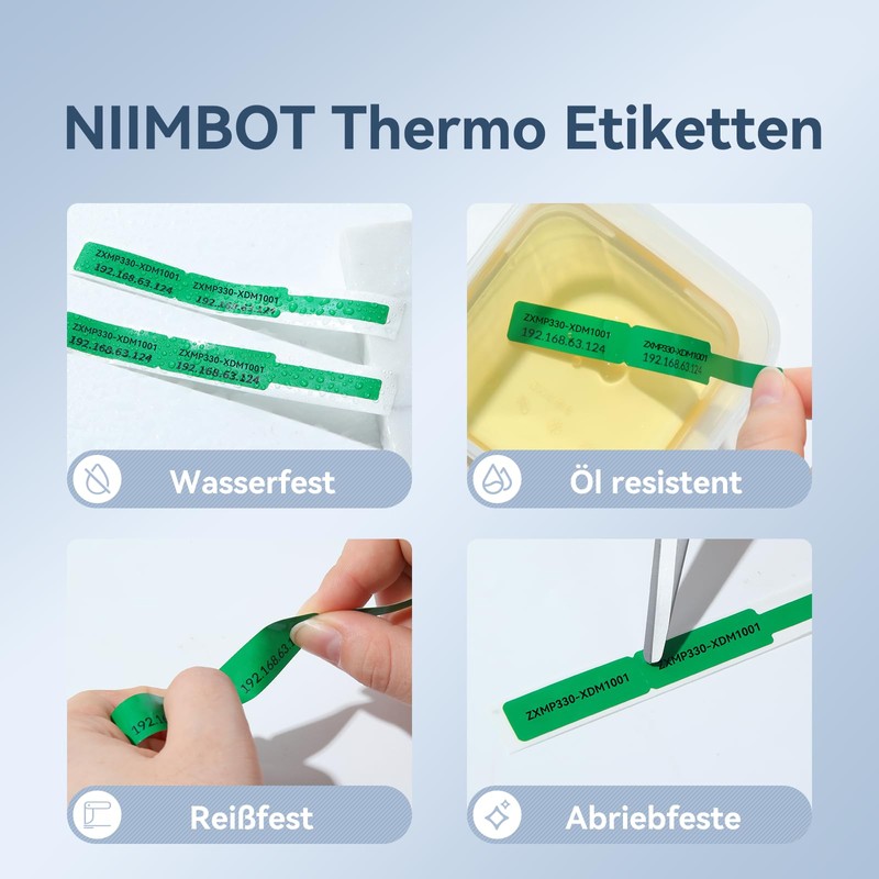 NIIMBOT Thermal Cable Labels, 12.5 x 109 mm Label Printer,