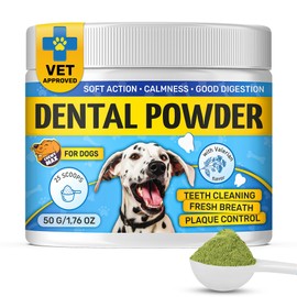 Dog Breath Freshener with Probiotics | Dog Dental Powder | Teeth Cleaning with Valerian Flavor | Suitable for All Breeds | 50 G