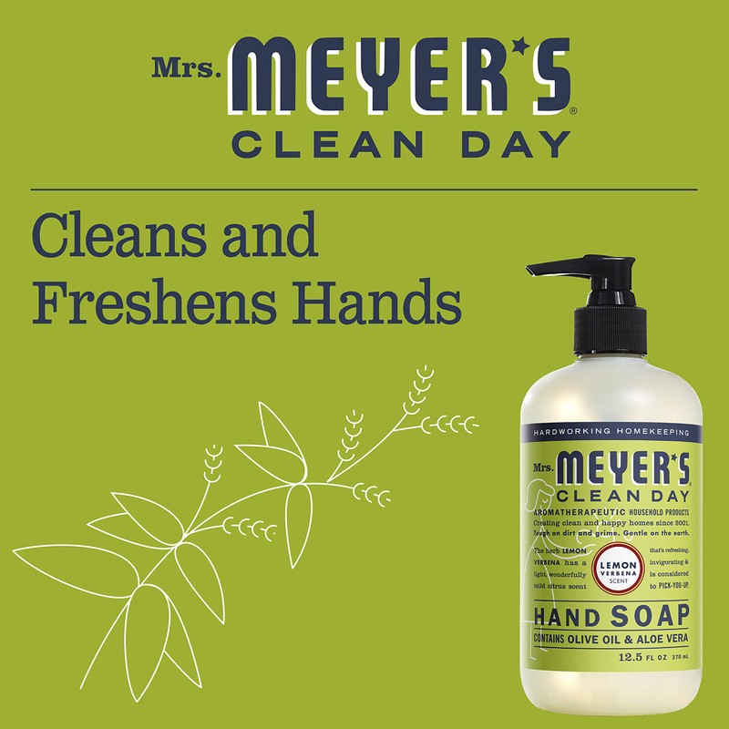 MRS. MEYER'S CLEAN DAY Liquid Hand Soap, Cruelty-Free Hand Wash