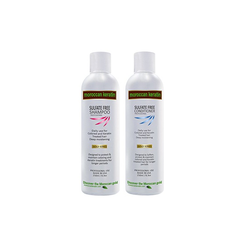Moroccan Keratin Sulfate Free Shampoo & Conditioner Set Infused with