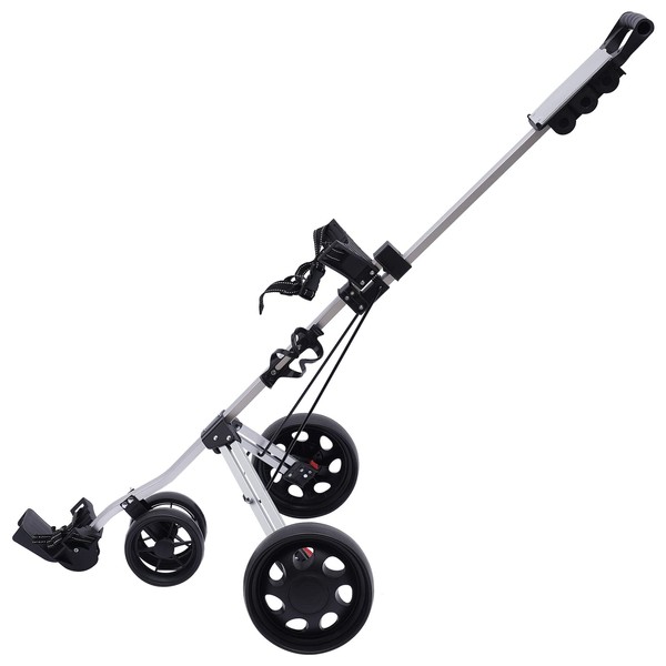 Gbonklong 360 Rotating-3 Wheel Front Wheel Golf Push Cart-Fold Caddy