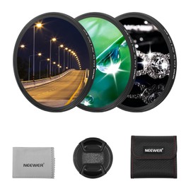 NEEWER 3PCS 46mm Star Filters, Adjustable Cross Screen Star Effect Filter (4, 6, 8 Points) with Ultra Slim Aluminum Alloy Frame, HD No Dark Corners with Double Sided Nano Coatings