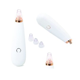 PARENCE. - Electric Blackhead Vacuum Cleaner with 3 Interchangeable Tips - Blackhead Remover, Sucks Impurities, Cleans Pores, Remove Dead Epidermis, White