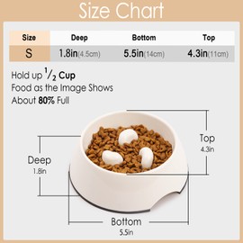 SUPERDESIGN Slow Feeder Dog Bowl Cat Bowl 1/2 Cup Slow Feeding Dog Bowl for Small Medium Breed Anti Gulping Healthy Eating Interactive Bloat Stop Fun Alternative Non Slip Puzzle Dog Food Bowl, Black