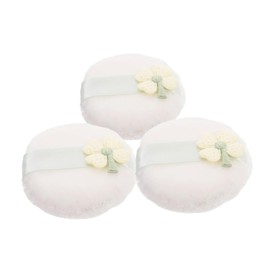 IWOWHERO 3Pcs Washable Soft Fluffy Shamrock Powder Puff Reusable Makeup Pads for Loose Powder Foundation Lightweight Portable Cosmetic Puff for All Skin Types