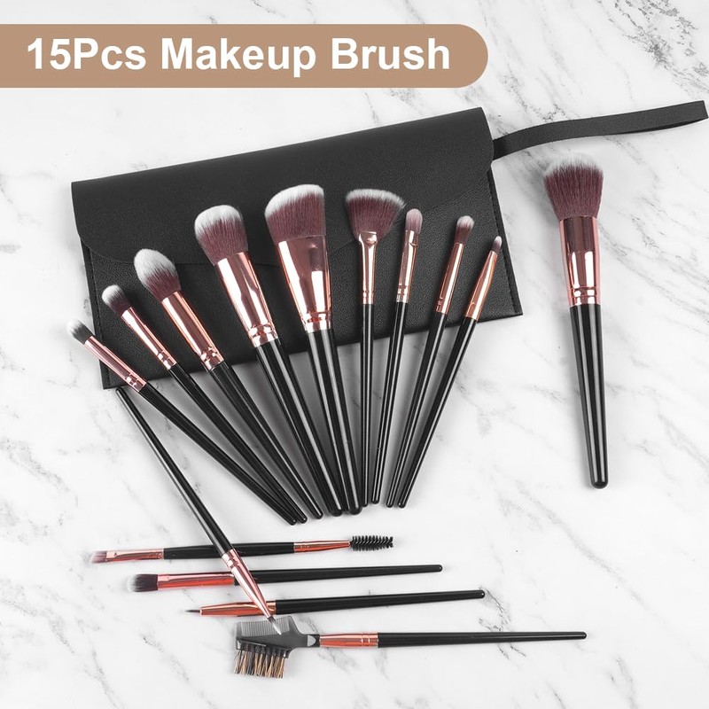 Vicloon Makeup Brush Set, 15 Pieces Professional Brush Set, Premium