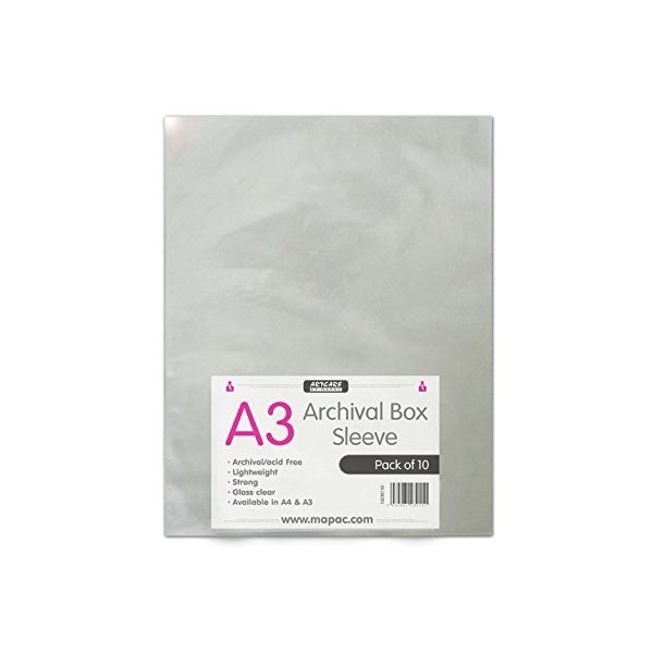 A4 A3 A2 Archival Sleeves Acid Free Pack of (10) (A3)