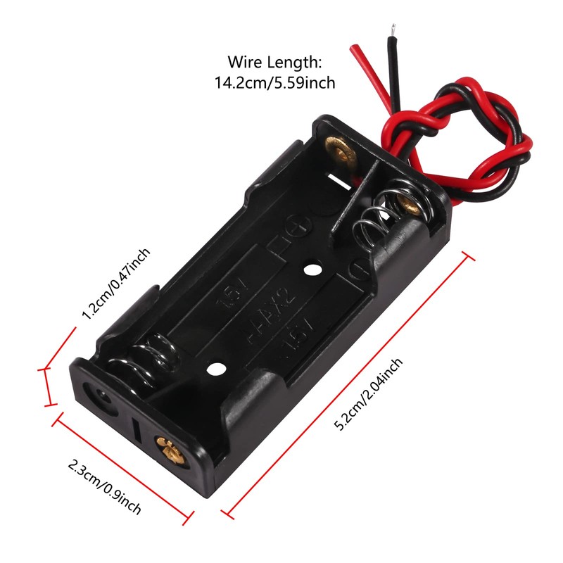 Coliao 12pcs AAA Battery Holder 2 x 1.5V AAA Battery
