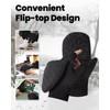 RIGWARL Winter Fingerless Gloves for Men Women, Convertible Mittens Flip