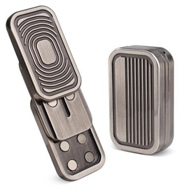 D.G.PLAYER Triple Fidget Slider, Magnetic Metal Fidget Toys Adults Anxiety EDC Cool Gadgets Sensory Toys for Relieve Stress, Tension, Anxiety (Silver-Grey)