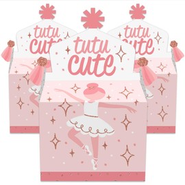 Big Dot of Happiness Tutu Cute Ballerina - Treat Box Party Favors - Ballet Birthday Party or Baby Shower Goodie Gable Boxes - Set of 12