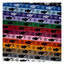 Seahorse Solid Satin Ribbon for Bows Gift Wrapping DIY Craft Projects - 3 Yards - Light Pink Ribbon/Black Printing - 1 Inch Width