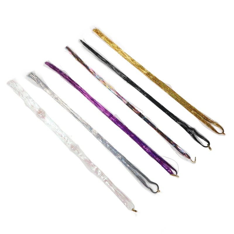Hair Tinsel Kit Colorful Shiny Glitter Strands Portable Fairy Hair