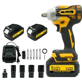Rhovixster 1/2 Impact Gun,Cordless Impact Wrench Set,1/2 Torque Impact,Brushless Motor High Torque Impact Guns with Battery and Charger