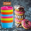 Orrdiffi 32 Stück Donut Backform Silikon,Muffinform Silikon Wiederverwendbare Backform,Antihaftbeschichtet,Cupcake-Formen,Kuchenform,Donut-Backform für
