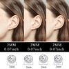 JeweBella 4 Pairs of Stud Earrings 925 Silver Women's Small