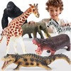 6 Pcs Large Soft Safari Animal Toys,Jumbo Animals Playset for