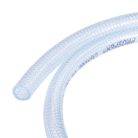 sourcing map Braided Reinforced PVC Hose 10 mm ID 15 mm OD 1 m Transparent High Pressure for Water Hose