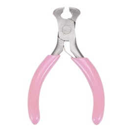 HARFINGTON Mini End Cutting Pliers 3" Precision End Nippers with Pink Plastic Handle for DIY Crafts Jewelry Making