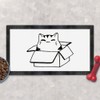 'Cat Sat In Box' Pet Feeding Mat (PM00007227)