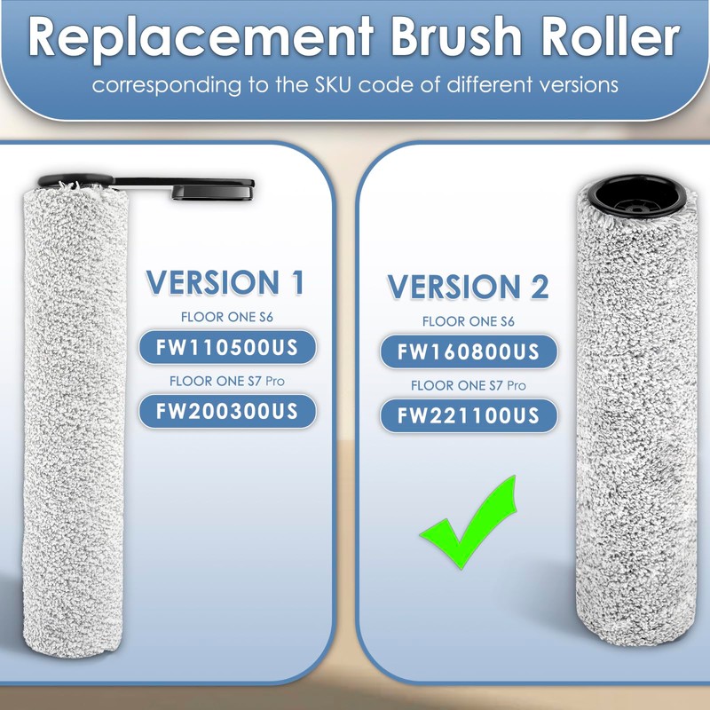 【Version 2, Detachable】(4 Pack) S7 Pro Brush Rollers and HEPA