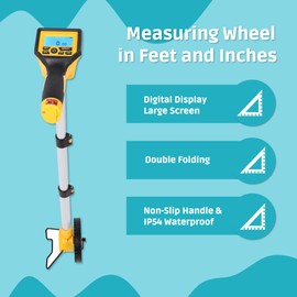 Measuring Wheel in Feet and Inches, Portable Measure Wheel, Digital Display/Mechanical/Double Collapsible, Maximum Measurement: 100000FT/M, Include cloth backpack