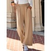 EVALESS Womens Khaki Work Pants Wide Leg High Waisted Business