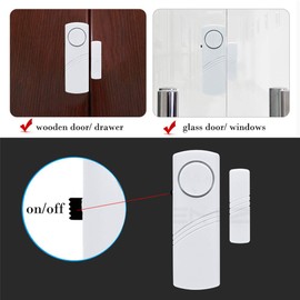 Magnetic Door/Window Alarm Doorbell, Wireless Security sensor Burglar Alarm System Loud 90 dB, Shed Garage Vibration Entry Warnning Detector, for Office/School/Hote/Hom/Store Security (10)