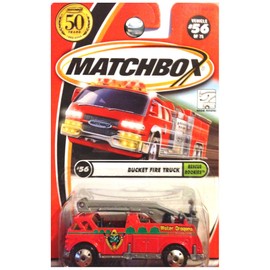 Matchbox 2002 50th Anniversary Rescue Rookies Bucket Fire Engine Truck Water Dragons Red #56
