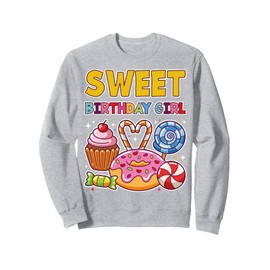 Sweet Birthday Girl Candyland Colorful Lollipop Kids Party Sweatshirt