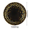 GOYADA 100 PCS Black and Gold Paper Plates, 7 Inch