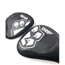 BEAR GRIP® (Neoprene - Hygienic alternative to weight lifting gym gloves, Gym Grip pads (Black-Rubber)