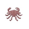 Red Whitewashed Cast Iron Decorative Crab with Six Metal Wall