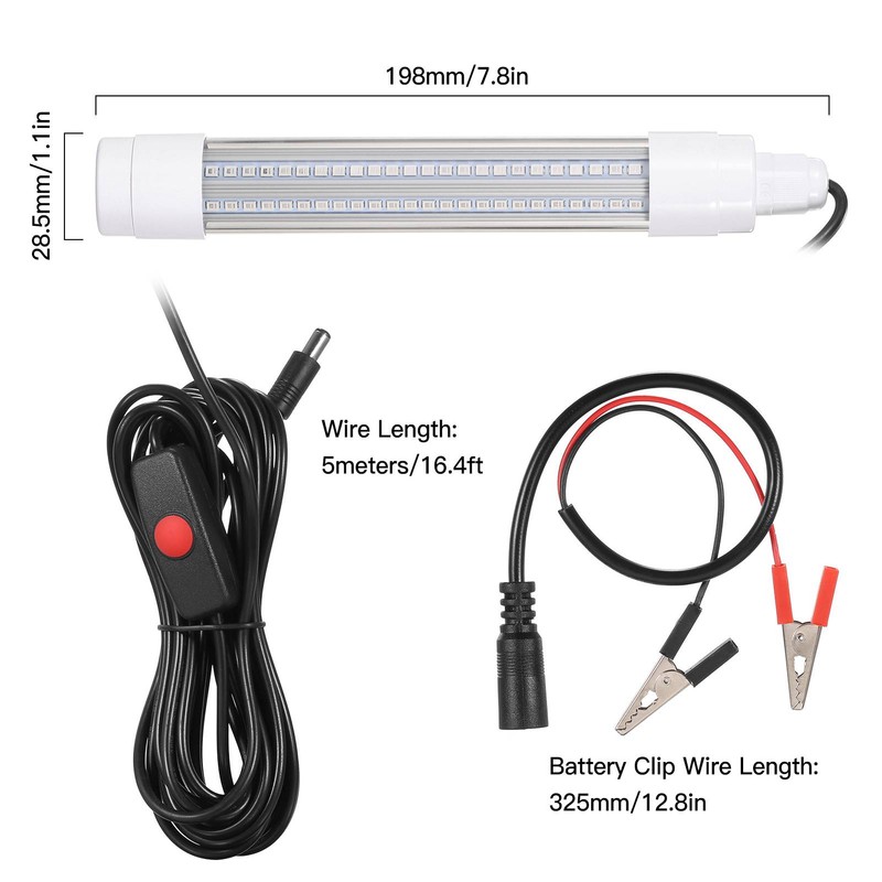 144 LED Submersible Fishing Light Underwater Fish Finder Lamp Night