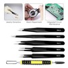Cisixin 12-Piece Stainless Steel Precision Tweezers Set, Precise Tweezers, Multifunctional