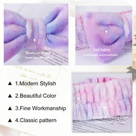 LADES Facial Headband - Terry Cloth Headbands for Face Washing,Skin Care,Makeup,Bow Spa Hair Headband for Washing Face