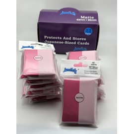 Lenayuyu 1 Box of 720 Counts -12packs Pink Color Double Matte Japanese Small Card Sleeves 62mmx89mm Card Sleeves, Toploading fits for Japanese Trading Card Perfect Size