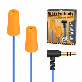 Hearprotek Earplug Earphones for Work, Safety Foam Earbuds Earphones Noise Reduction for Ear Protection-Suitable for Work Shift, Construction, DIY, Lawn Mowing
