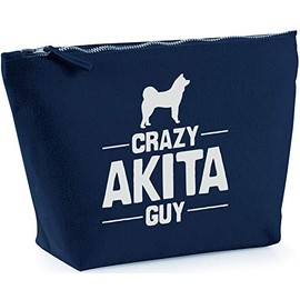 Hippowarehouse Crazy Akita guy printed make up cosmetic wash bag 18x19x9cm