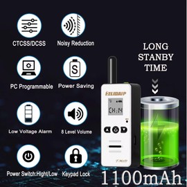 ELIDAIP M2D Mini Walkie Talkies for Adults,Small Portable Two Way Radios,Rechargeable 128 Channels Mini 2 Way Radio for Restaurant,Supermarket,Hospital,Hiking,Skiing,Outdoor Sport,Tourism,White 2 Pack