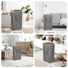 WELTRXE Gray Laundry Hamper with Lid and Wheels, 110L Large