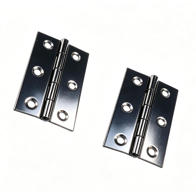 6 Pcs 2.72 Inch Black Matte Cabinet Hinges, Stainless Steel