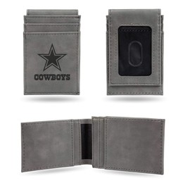 DALLAS COWBOYS GRAY LASER ENGRAVED FRONT POCKET WALLET