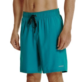 HOdo Mens Swim Trunks with Mesh Liner 9" Quick Dry Swim Shorts Bathing Suits for Men Swimwear Board Shorts wiht Pockets Peacock Green L